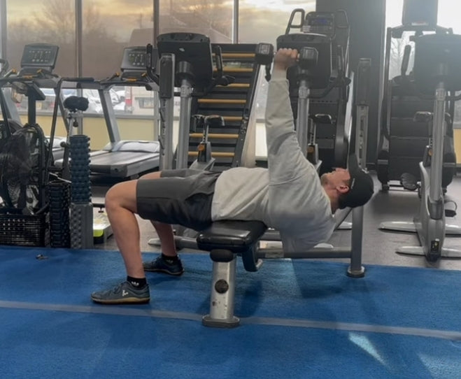 Rotational bench press for golfers to increase core strength